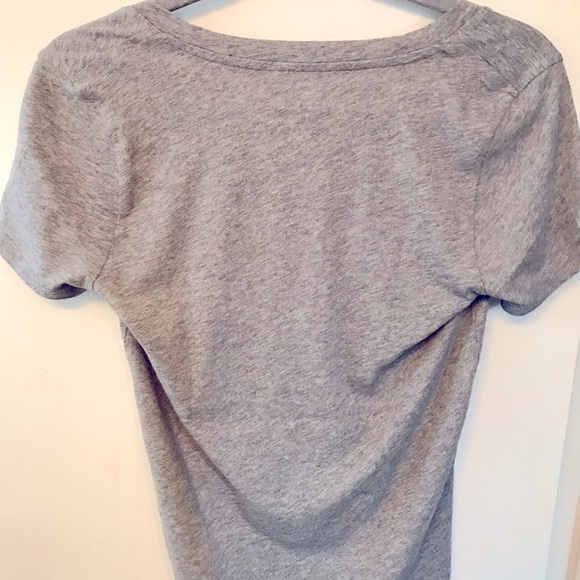 Heather Graphite J Crew Factory Slub Cotton V-Neck Tee, XS - Picture 3 of 3